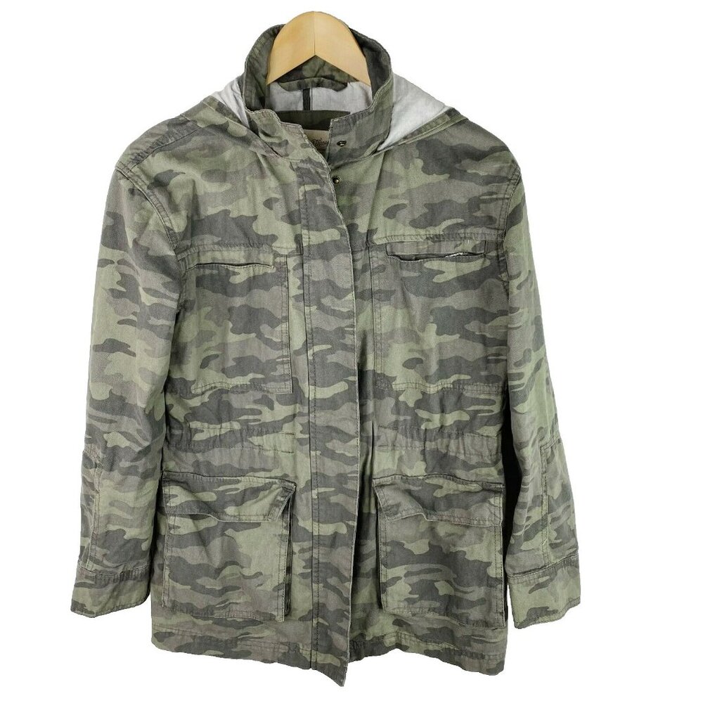 Universal Thread Utility Field Jacket Coat Womens Small Green Camo Camouflage